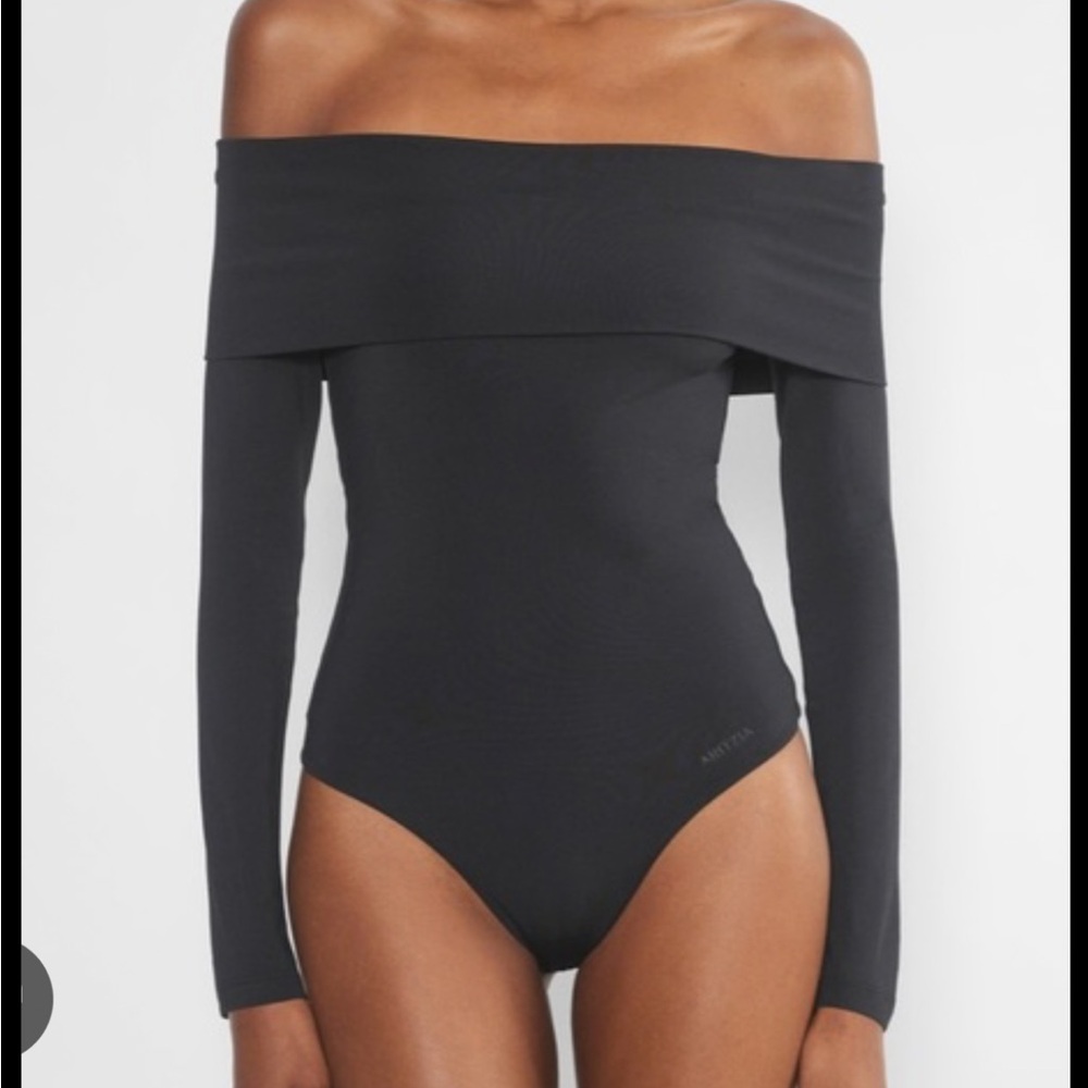 Aritzia Contour Black Off-Shoulder Bodysuit Medium